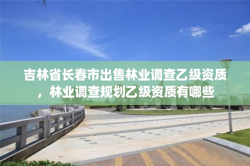 吉林省长春市出售林业调查乙级资质，林业调查规划乙级资质有哪些