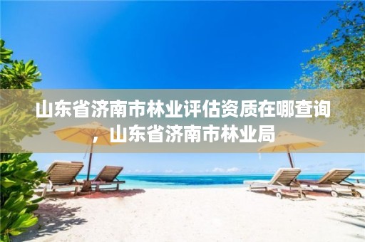 山东省济南市林业评估资质在哪查询，山东省济南市林业局