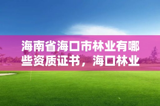 海南省海口市林业有哪些资质证书，海口林业服务中心