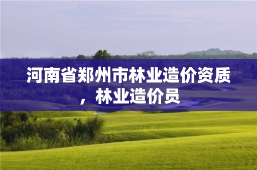 河南省郑州市林业造价资质，林业造价员