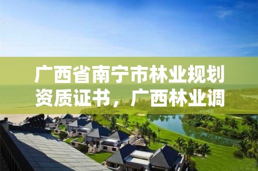 广西省南宁市林业规划资质证书，广西林业调查规划设计资质名录