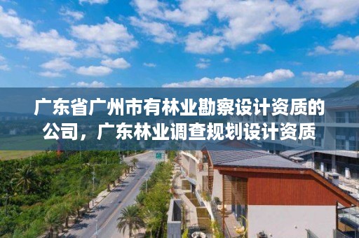 广东省广州市有林业勘察设计资质的公司，广东林业调查规划设计资质