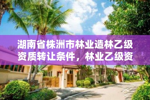 湖南省株洲市林业造林乙级资质转让条件,林业乙级资质办理条件