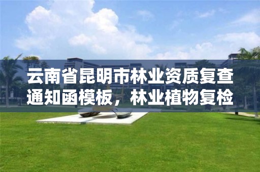 云南省昆明市林业资质复查通知函模板,林业植物复检程序