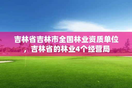 吉林省吉林市全国林业资质单位，吉林省的林业4个经营局