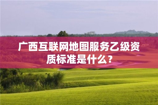 广西互联网地图服务乙级资质标准是什么?