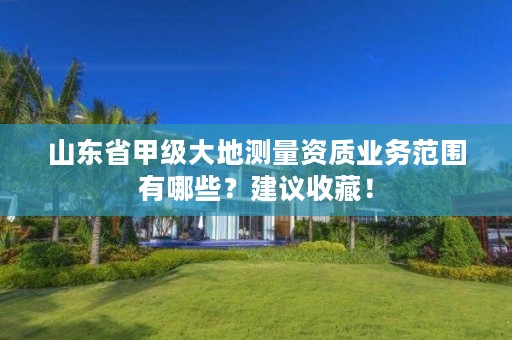 山东省甲级大地测量资质业务范围有哪些?建议收藏!