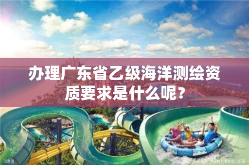 办理广东省乙级海洋测绘资质要求是什么呢？