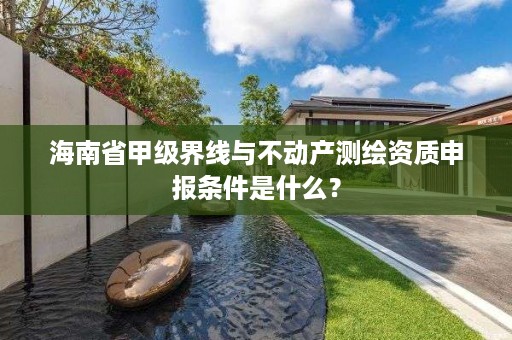 海南省甲级界线与不动产测绘资质申报条件是什么?