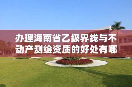 办理海南省乙级界线与不动产测绘资质的好处有哪些呢?