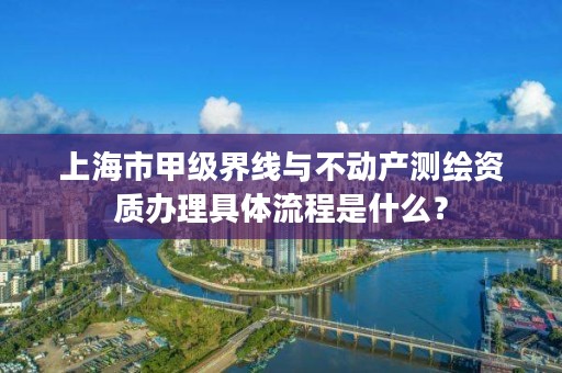 上海市甲级界线与不动产测绘资质办理具体流程是什么?