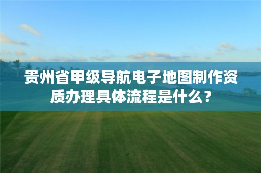 贵州省甲级导航电子地图制作资质办理具体流程是什么？