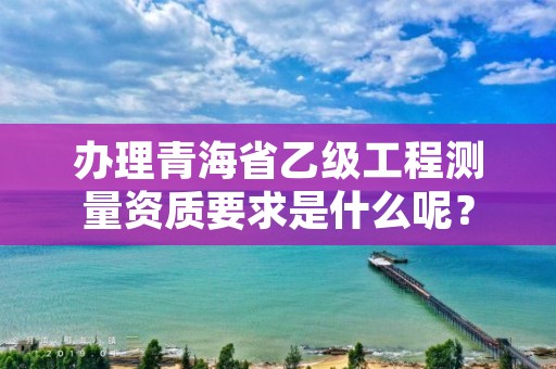 办理青海省乙级工程测量资质要求是什么呢?