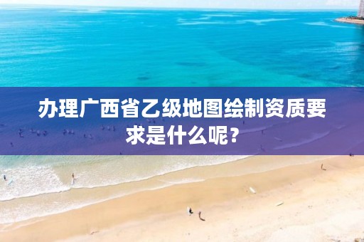 办理广西省乙级地图绘制资质要求是什么呢？