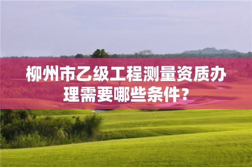 柳州市乙级工程测量资质办理需要哪些条件？