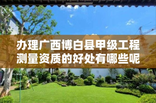 办理广西博白县甲级工程测量资质的好处有哪些呢？