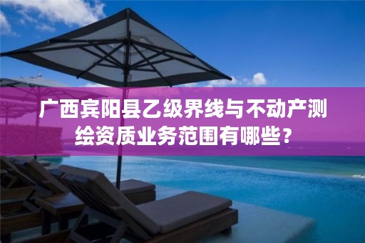 广西宾阳县乙级界线与不动产测绘资质业务范围有哪些？