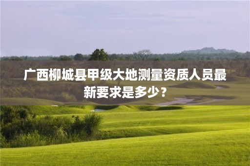 广西柳城县甲级大地测量资质人员最新要求是多少？