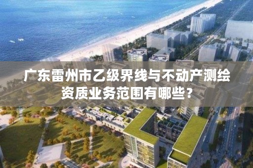 广东雷州市乙级界线与不动产测绘资质业务范围有哪些?