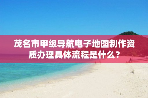茂名市甲级导航电子地图制作资质办理具体流程是什么?