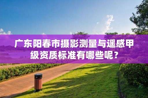 广东阳春市摄影测量与遥感甲级资质标准有哪些呢?