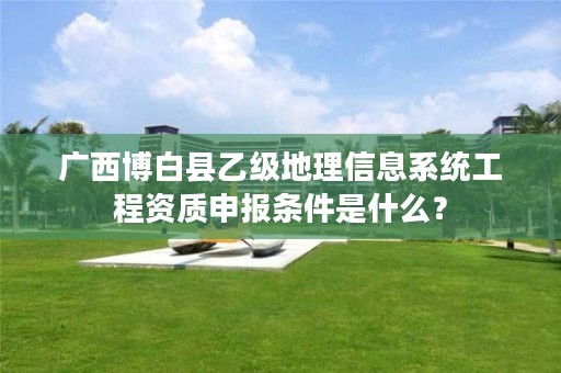 广西博白县乙级地理信息系统工程资质申报条件是什么？