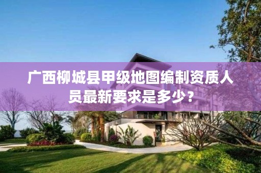 广西柳城县甲级地图编制资质人员最新要求是多少？