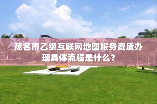 茂名市乙级互联网地图服务资质办理具体流程是什么?