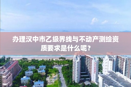 办理汉中市乙级界线与不动产测绘资质要求是什么呢？
