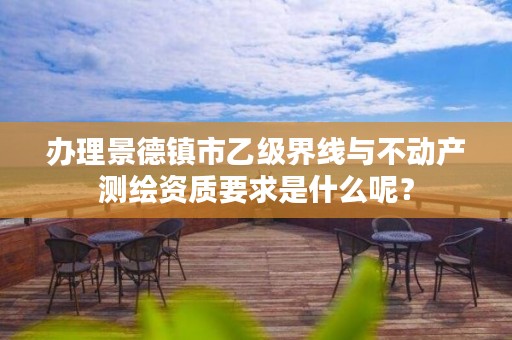 办理景德镇市乙级界线与不动产测绘资质要求是什么呢？