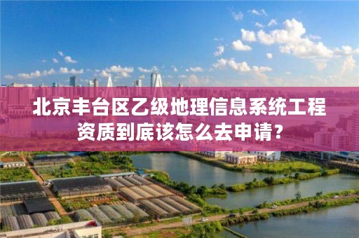 北京丰台区乙级地理信息系统工程资质到底该怎么去申请?