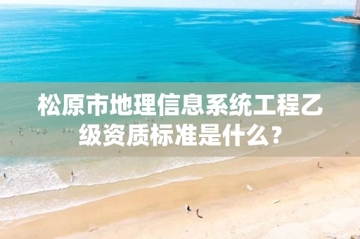 松原市地理信息系统工程乙级资质标准是什么？