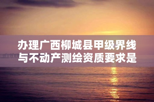 办理广西柳城县甲级界线与不动产测绘资质要求是什么？