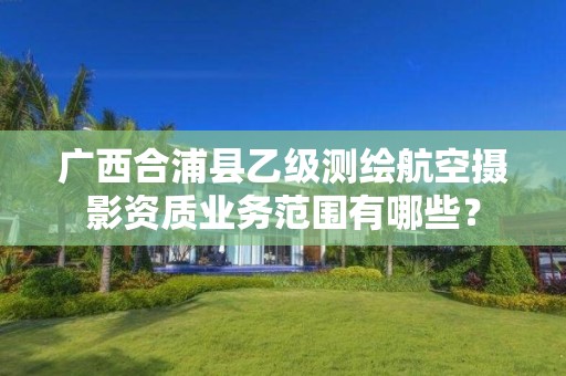 广西合浦县乙级测绘航空摄影资质业务范围有哪些?