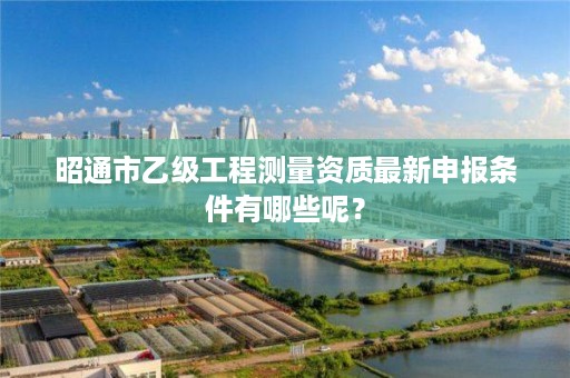昭通市乙级工程测量资质最新申报条件有哪些呢？