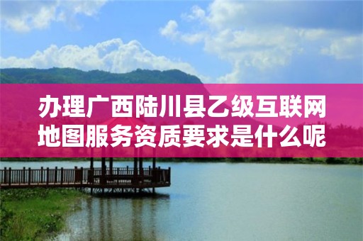 办理广西陆川县乙级互联网地图服务资质要求是什么呢?