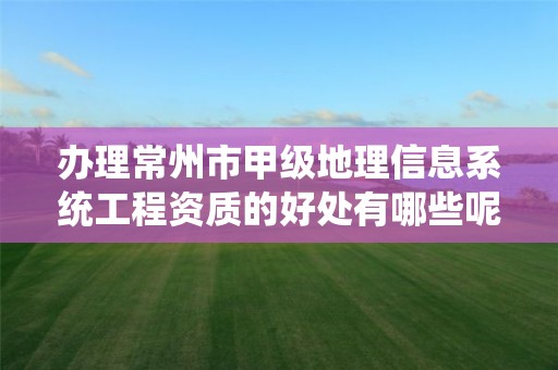 办理常州市甲级地理信息系统工程资质的好处有哪些呢?
