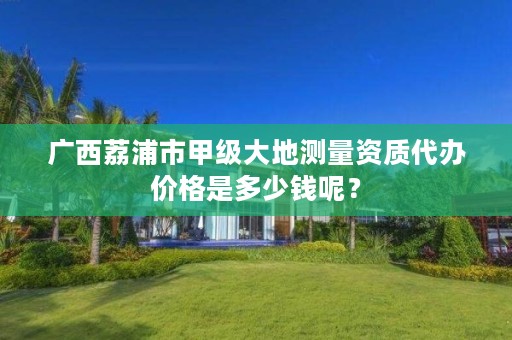 广西荔浦市甲级大地测量资质代办价格是多少钱呢?