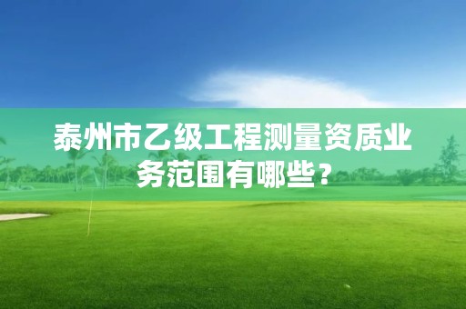 泰州市乙级工程测量资质业务范围有哪些?