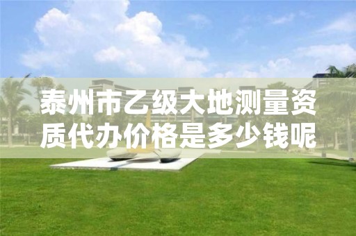 泰州市乙级大地测量资质代办价格是多少钱呢?