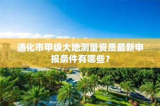 通化市甲级大地测量资质最新申报条件有哪些？