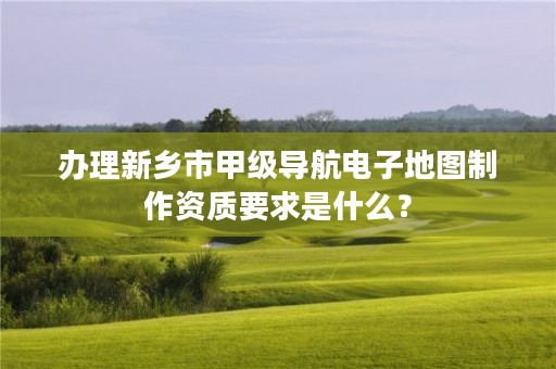 办理新乡市甲级导航电子地图制作资质要求是什么?