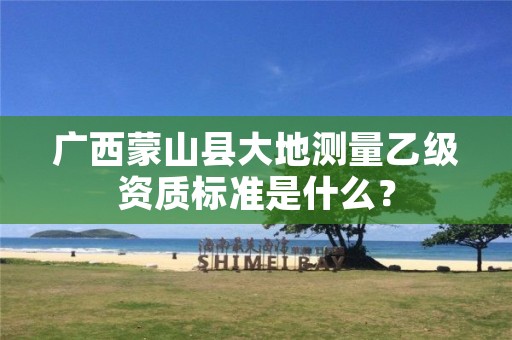 广西蒙山县大地测量乙级资质标准是什么?