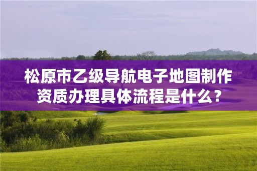 松原市乙级导航电子地图制作资质办理具体流程是什么？