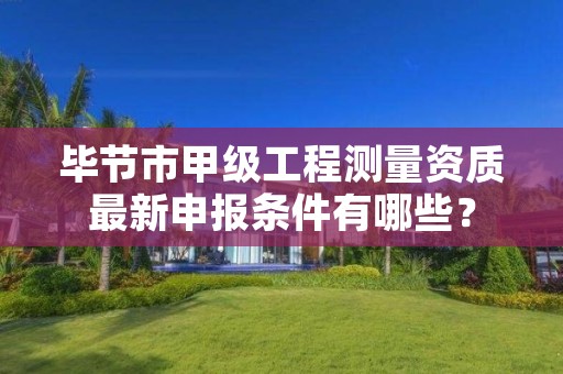 毕节市甲级工程测量资质最新申报条件有哪些?