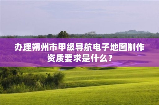 办理朔州市甲级导航电子地图制作资质要求是什么?