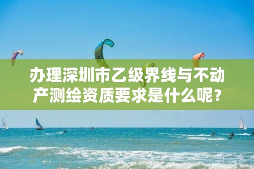 办理深圳市乙级界线与不动产测绘资质要求是什么呢?