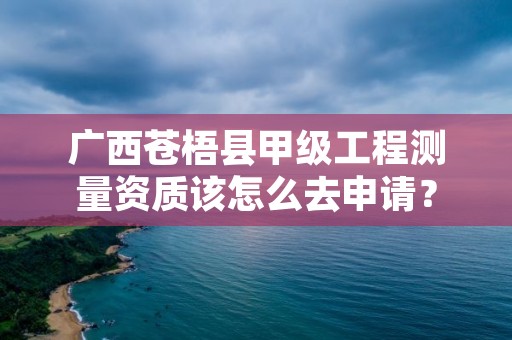 广西苍梧县甲级工程测量资质该怎么去申请?