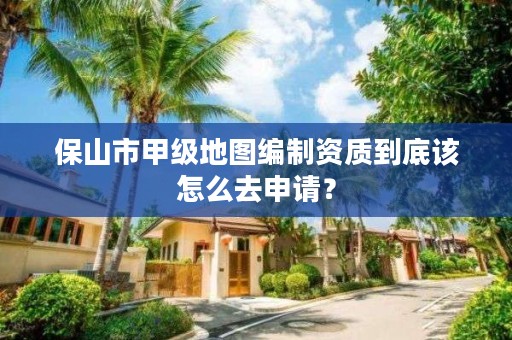 保山市甲级地图编制资质到底该怎么去申请？