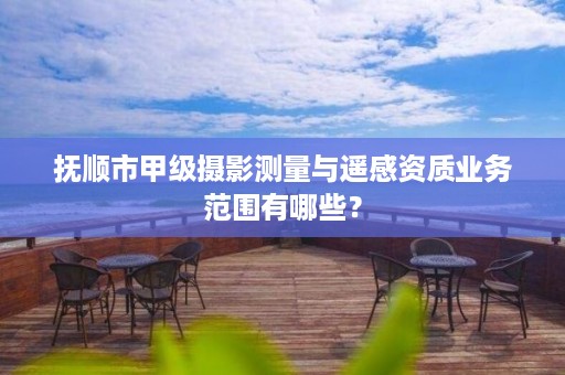 抚顺市甲级摄影测量与遥感资质业务范围有哪些?